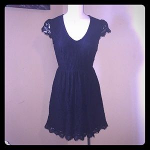 Black floral print dress